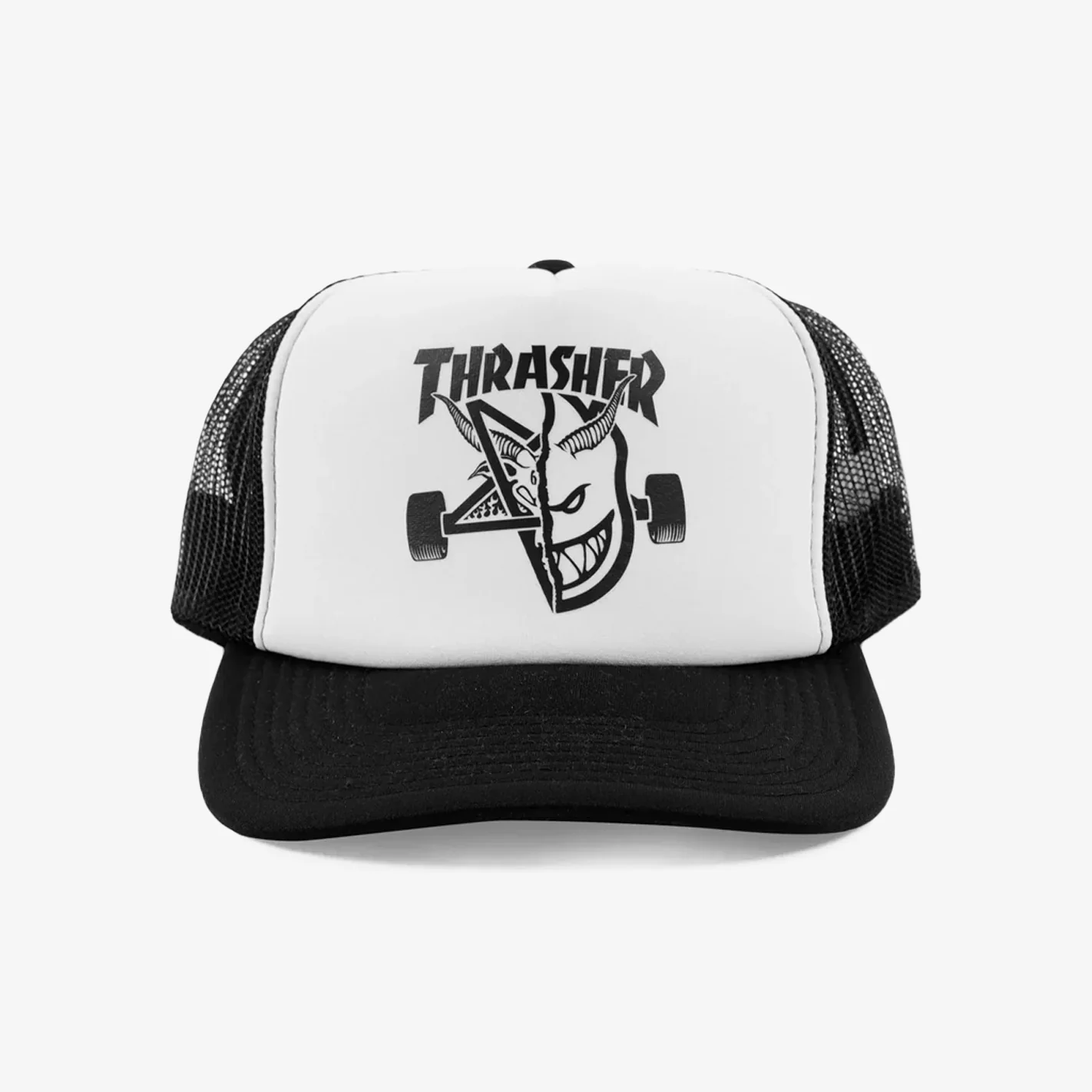 Thrasher X Spitfire Thrash and Burn Trucker (White/Black)